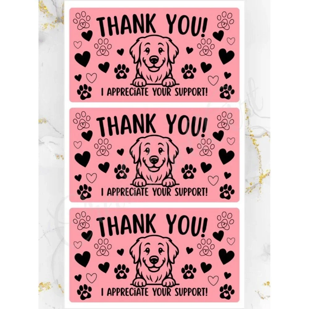 100 Cute Dog Thank You Stickers for Packaging | Small Business Labels